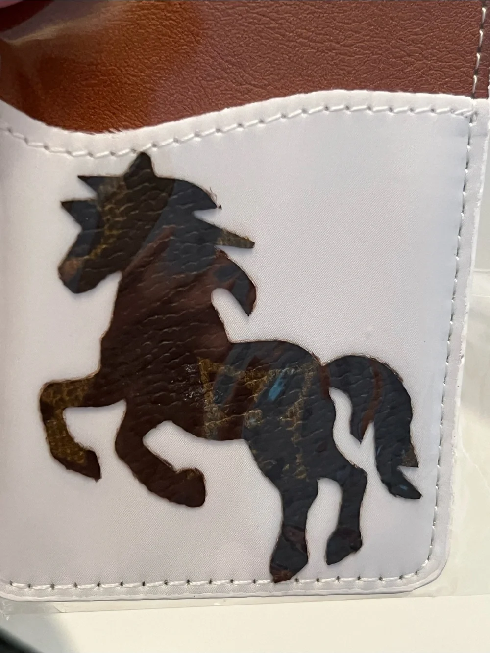 Brown & White Horse Phone Card Holder